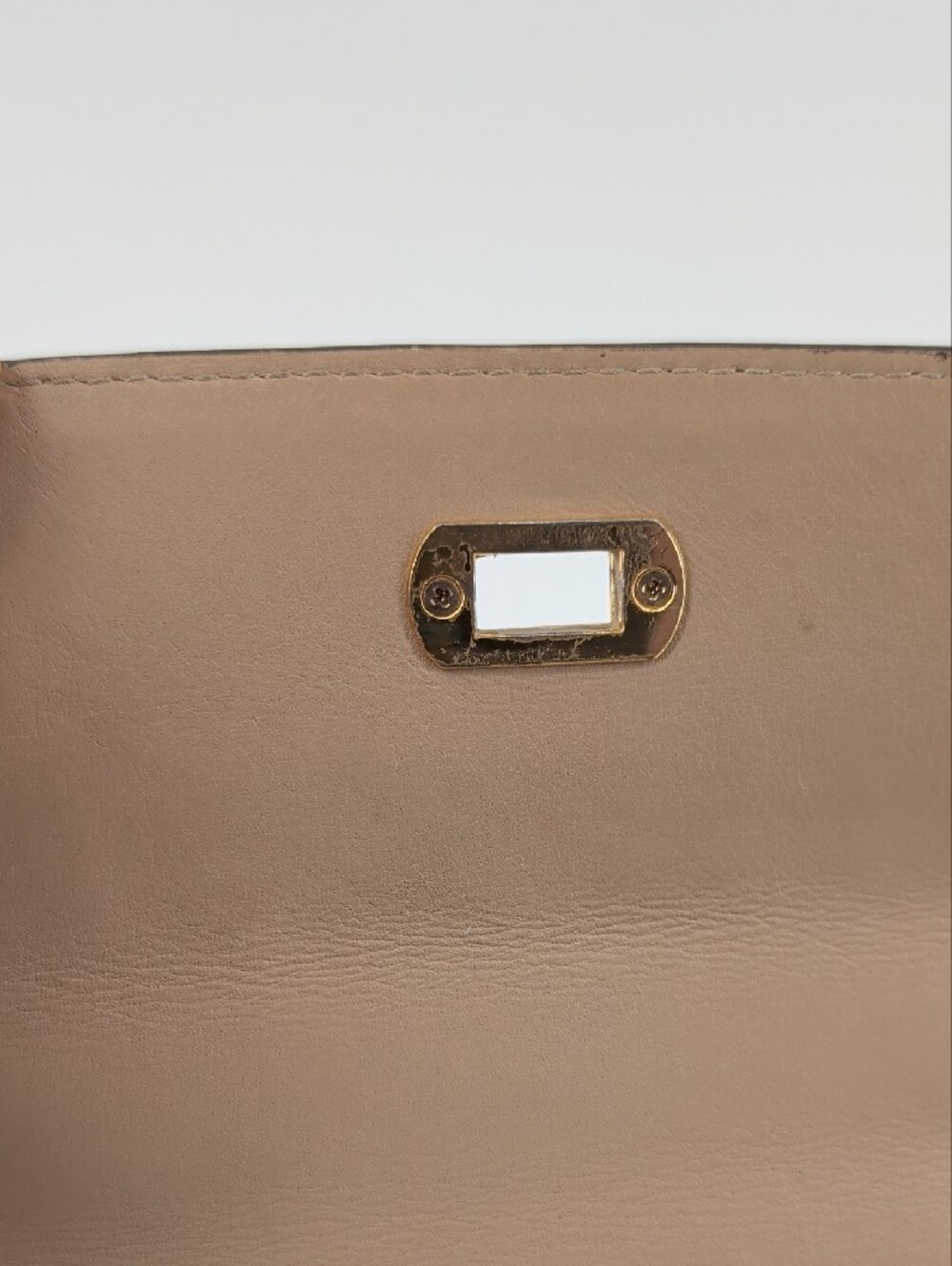 MCM Beige Visetos Top Handle Bag with Gold Hardware and Pink Crystal Studs - Picture 3 of 10